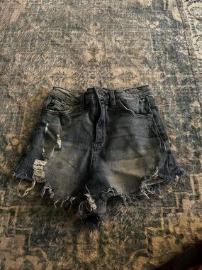 KanCan Distressed Dark Blue Denim Shorts